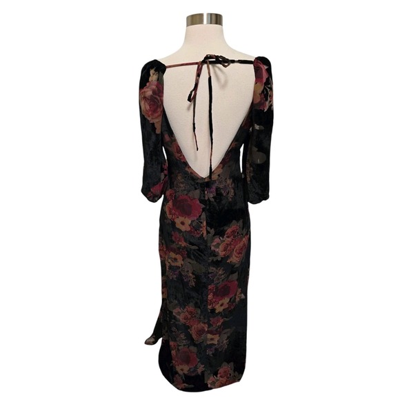 Sage The Label Black Velvet Maxi Dress Size Small Open‎ Back - Picture 2 of 6